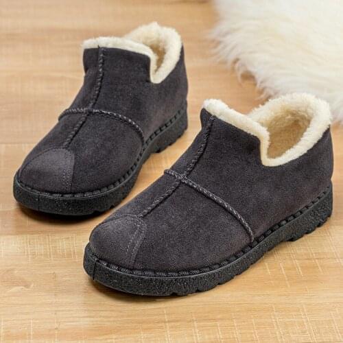 2020 Women Winter Shoes Cotton Slip-On Shoes Women Loafers Casual Flats Warm House Shoes Female Soft Bottom Flats Fur