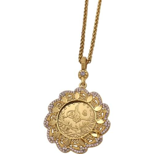 ZKD Turkey Coins islam muslim Ottoman coins Pendant Necklace