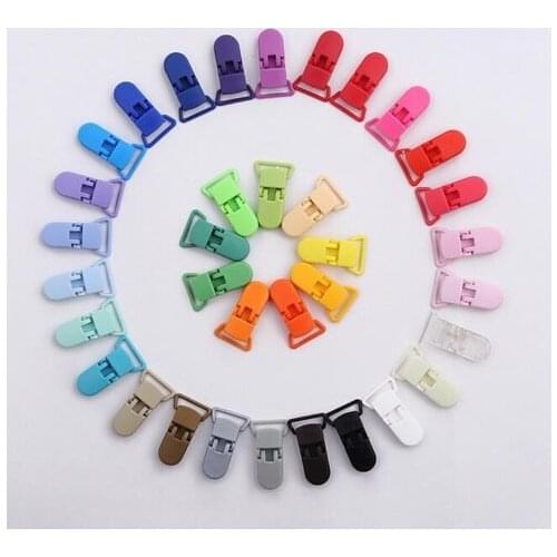 10pcs/lot random deliveried D shape 20mm Plastic Baby Dummy Pacifier clip Soother Clip Suspender Clip Pacifier Holder Clips