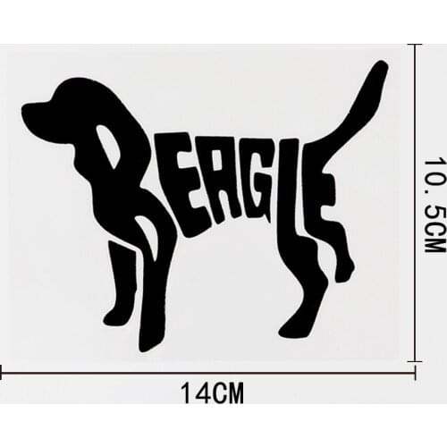 14CM*10.5CM Creative Animal Beagle Dog Vinyl Decal Car Sticker Black/Silver 8C-0314