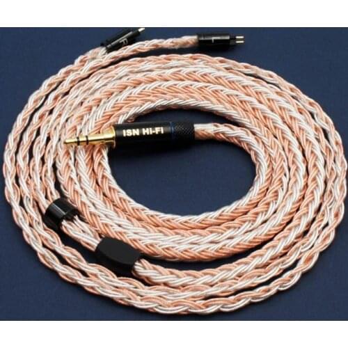 ISN Audio H16 16 Shares Single Crystal Copper&Sliver-plated Mixed Braded HiFi Audiophile Earphone Cable