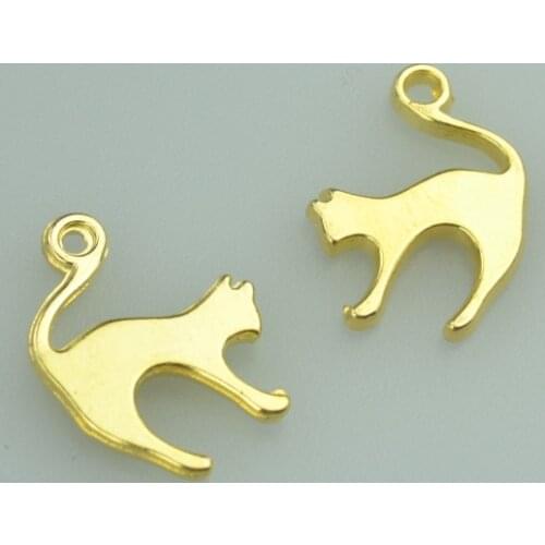 25pcs 19*14mm gold color cat Alloy charms pendant fit necklace bracelet diy Pendants for jewelry making D931
