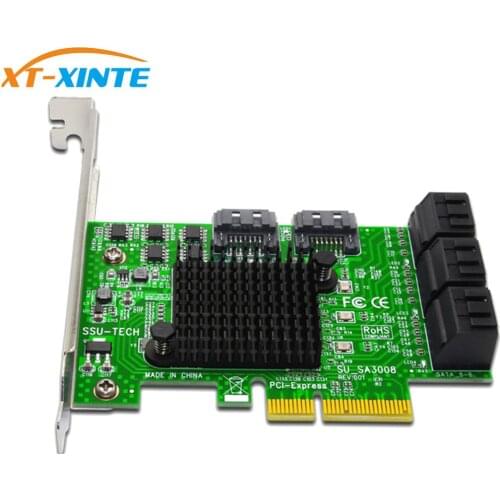 8 Port SATA 3 PCI Express Expansion Card PCI-E SATA Controller PCIE X4 to SATA Card SATA3.0 6Gb Adapter Add On Cards for SSD