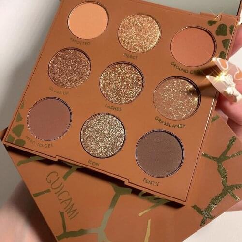 9 color New Spot Cleopatra Eyeshadow Pearl Eyeshadow Eye Pigment Color Packaging Brown Nude Bronze Shadow Eye Disk Makeup K8W9