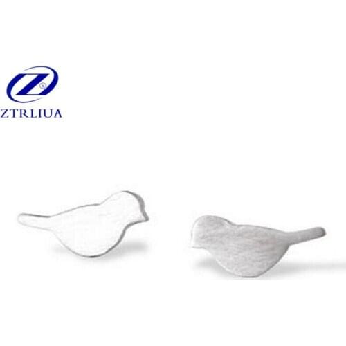 925 Sterling Silver Jewelry Japan And South Korea Fashion Literary Female Cute Bird Popular Stud Earrings SE50