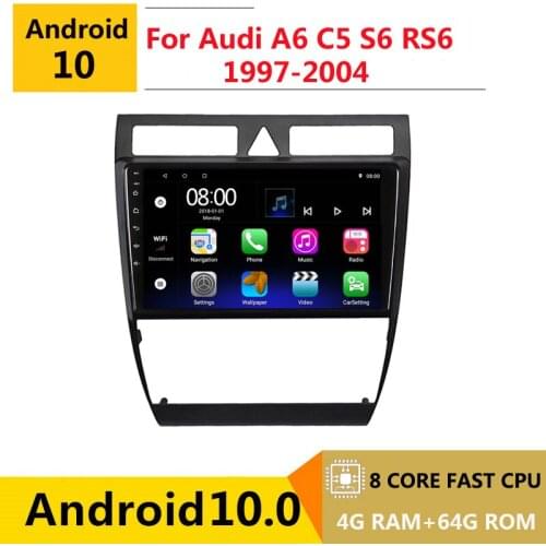 2 din 8 core android 10 car radio auto stereo for Audi A6 C5 1997-2004 S6 2 1999-2004 RS6 navigation GPS DVD Multimedia Player