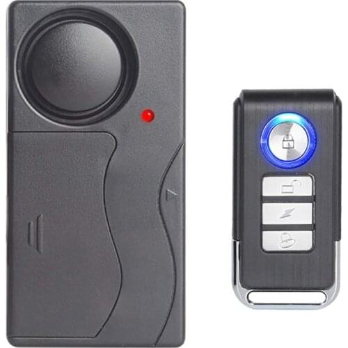 Wireless Anti-Theft Vibration Alarm Remote Control Burglar Alarm For Bicycle Motorcycle Car Door Window Bike Vibration Alarm #35