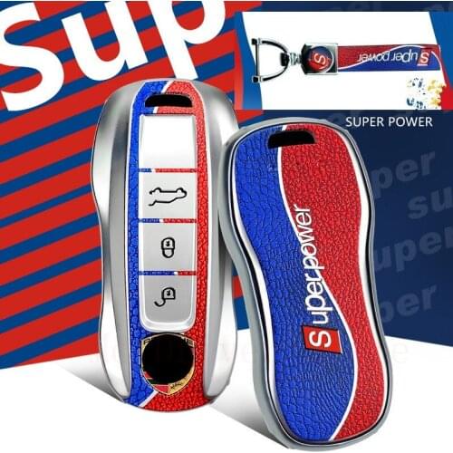 For Porsche Cayenne 2018 Panamera 2017 Car Key Case Cover TPU Smart Key Shell Protection Leather pattern Soft Auto Key Case