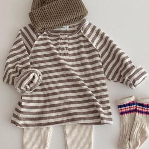 Spring autumn baby boys girls simple cotton long sleeve t-shirts children casual base shirts loose tops tees t-shirts P4 065