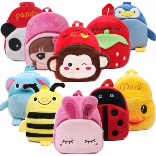 Anime Cartoon Figure Disney Mickey Minnie Plush Backpacks For Kids Stuffed Soft Baby Schoolbag Plushie School Bag