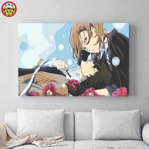 Painting by numbers art paint by number DIY digital painting anime pirates Wang Luo Luo Noa Sauron Wen Hao wild dog Tai Zaizhi