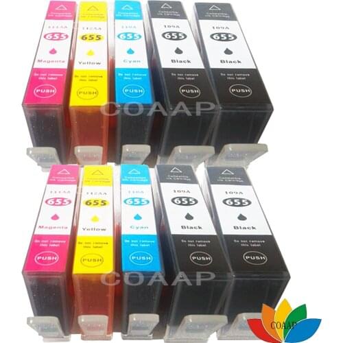 10x Compatible ink cartridge for hp655 XL HP 3525 / 4615 / 4625 / 5525 / 6520 / 6525 officejet 6700 7110 Printer
