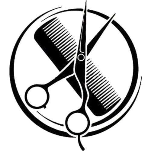 Classic Creativity Comb Scissors Barbershop Beauty Car Stickers PVC Anti-UV Sticker Suitable for All Kinds of Car Motorcycle