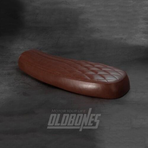 Brown Motorcycle Cafe Racer Seat Custom Vintage Hump Saddle Flat Pan Retro Seat Universal Design