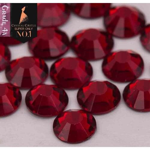 Small size grade 4A glass flatback rhinestone red Garnet non hot fix crystal none glue no hotfix strass rhinestones for nail Art