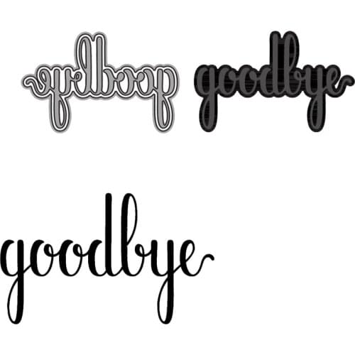 Word Goodbye Metal Cutting Dies New 2021 Goodbye Letter Scrapbook Die Cuts for Diy Scrapbooking Album Paper Cards