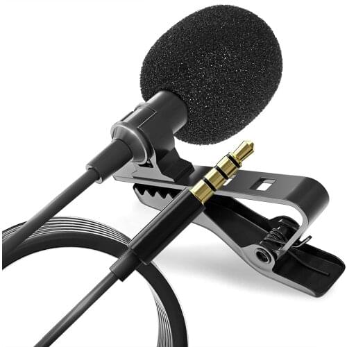 Mini Lavalier Microphone Clip-on Recording Microfono for Lightning Type C 3.5mm, iPhone,Laptop, PC and Mac,Cameras,Android
