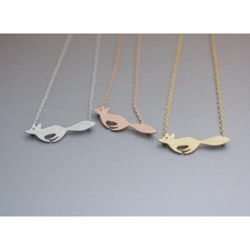 Fashion Womens Pendant Necklace Running Fox Necklace Jewelry For Girl Gift 30pcs/lot