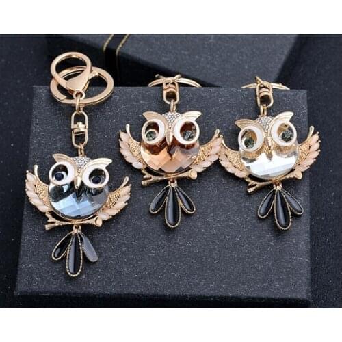Fashion Creative Owl KeyChain Girls Bag Ornaments Car Exquisite Gift Birthday Gift Party Favors Brand New