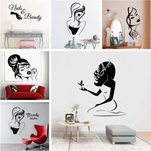 Cartoon Beauty salon Wall Sticker Pvc Wall Stickers Wall Art Wall Paper For Baby Kids Rooms Decor Waterproof Wall Art Decal