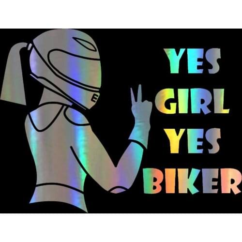 DecalsMe Car Sticker 3D 15x19.7cm Yes girl yes biker On Car Stickers and Decals Vinyl Car Styling