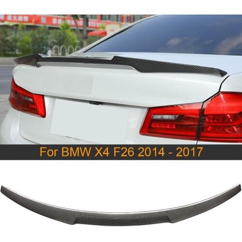 Car Rear Trunk Spoiler Wing for BMW X4 F26 2014 - 2017 Carbon Fiber Rear Wing Boot Lid Spoiler Sticker