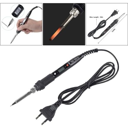 80W Profeisional Electronics Soldering Iron LCD Digital Solder Gun for DIY Hobby Projects, Watch Repair, EU Plug