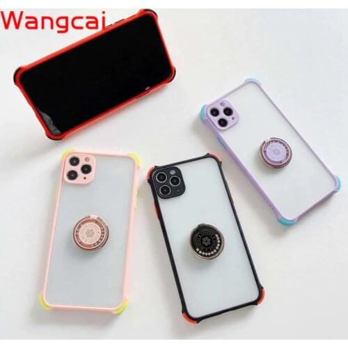 Shockproof Case For Xiaomi mi 10T pro Poco F2 M2 Pro X2 Note 10 Lite CC9 9T Pro CC9E Four-Corner Bumpet Clear Cover+Holder Stand