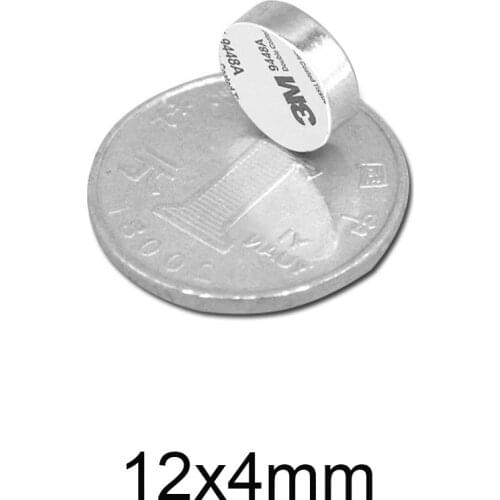 5~100PCS 12x4 mm Disc Rare Earth Neodymium Magnet With 3M Double-Sided Adhesive Tape 12x4mm Round Strong Magnets 12*4