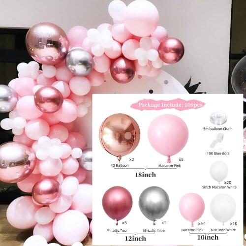 Rose Gold Balloons Garland Rainbow Latex Balloons Retro Balloon Wedding Birthday Party Decoration Baby Shower Decor