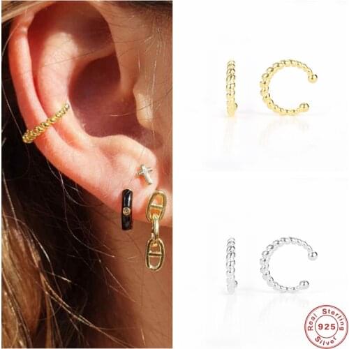 Aide 925 Sterling Silver Irregular Geometric Twist Cartilage Ear Cuff No Piercing Clip Earrings Punk Jewelry Gift 2021 Trend