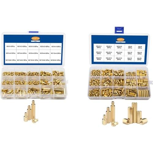 300PCS/Box M3 Male Female Hex Brass Standoff Spacer Assortment Kit Hexagon Pillar Motherboard Standoff For PCB Board