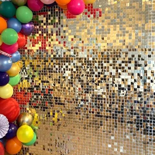 Wedding Gold Shimmer Sequin Wall Panel Sparkle Metallic Spangle Art Decor Backdrops Photo Party Event Marketing Venue show