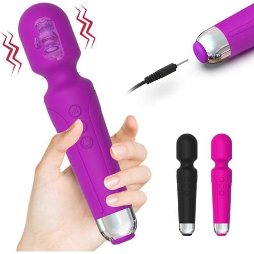 VETIRY Clitoris Vibrators USB Recharge Magic Wand AV Vibrator Massager 20 Speed Erotic Sex Toys for Women Adult Product