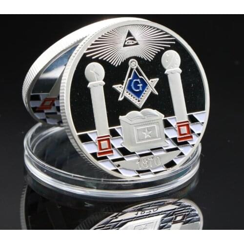 Top quality new Silver Coin European Masonic Freemasonry Brotherhood Round Double Commemorative Coins