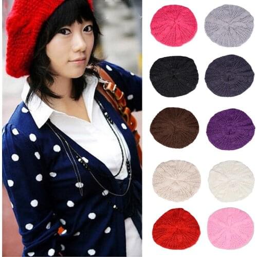 Women Ladies Winter Warm Knitted Crochet Hat Slouch Beret Beanie Cap Hats HATBD0001