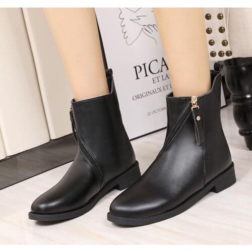 Botas Women Ankle Boots Wedges Female Lace Up Platforms Winter Black Leather Oxford Shoes Woman 2020 Botas Mujer