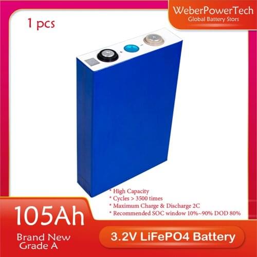 100% New Original Grade A 3.2V 1050Ah Rechargeable Lifepo4 Prismatic Lithium Ion Battery for 24V 48V Solar Battery