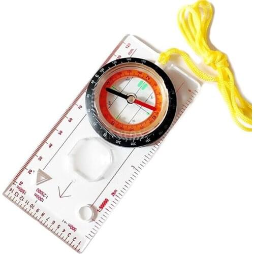 100Pcs/Lot Outdoor Camping Directional Cross-country Race Hiking Special Compass Baseplate Ruler Map Scale Compass Night