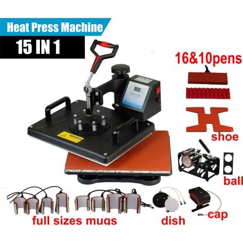Free Shipping From USA 8 in 1 Heat Press Machine Swing Away Digital Sublimation T-Shirt / Mug/Plate Hat Etc Printer Heat Press