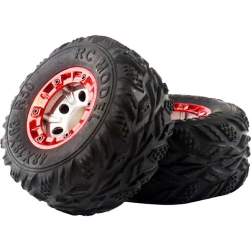 2 Pieces 1:12 Scale RC Bigfoot Car Truck Spare Parts 100mm Rubber Tire Tyres 12mm Wheel Hex Rim for Wltoys 12428 FY03 BG1513