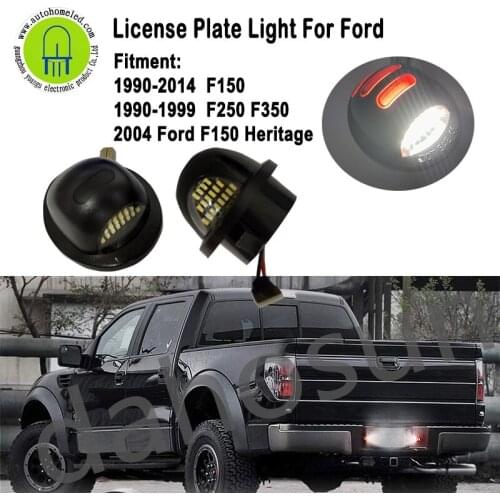 2Pcs Dahosun 18 SMD Red&White LED License Plate Light For Ford F150 90-14 F250 F350 90-99 F150 Heritage 2004