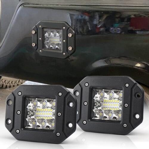5 Inch Flush Mount 12V DC 20W LED Auxiliary Light a Set For-Jeep -Toyota -Hummer 4x4 Off-Road Vehicles SUV ATV Motorcycles