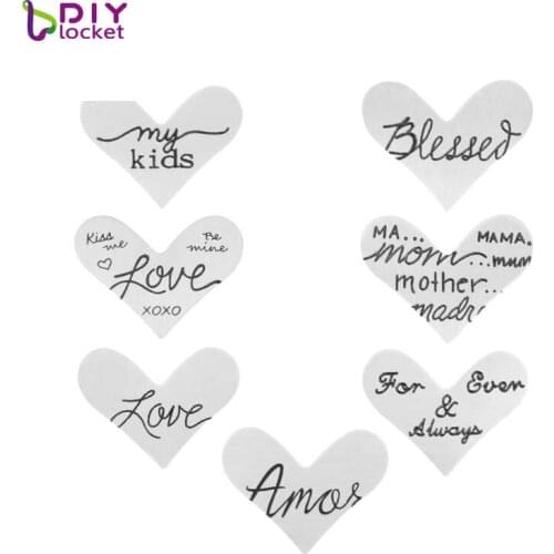 5PC New Style "Heart" Floating Charm Stainless Steel Window Plant ,Suitable 30mm Locket Jewelry pendants LSFP04-1-7