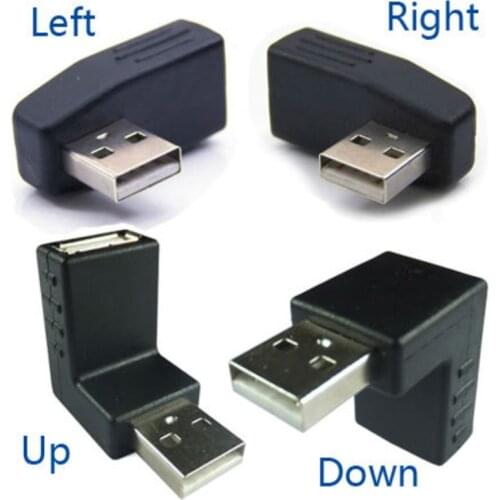 90 degree Left /Right /Up/Down Angle L Bending USB 2.0 A Male to Female Adapter Extension Connector for Computer Notebook