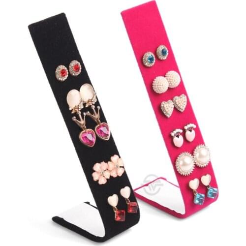 Velvet Metal Earring Display Stand Earring Stud Holder Jewelry Showing Rack Earring Organizer Showcase Stripe