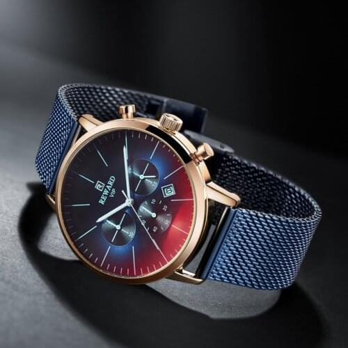 NEW Luxury Brand Sleek Minimalist Calendar Stainless Steel Mesh Belt Men’s Quartz Watch Wrist Watch Relogio Masculino #10