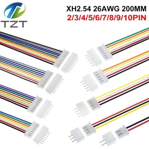 10Sets JST XH2.54 XH 2.54mm Wire Cable Connector 2/3/4/5/6/7/8/9/10 Pin Pitch Male Female Plug Socket 20cm Wire Length 26AWG