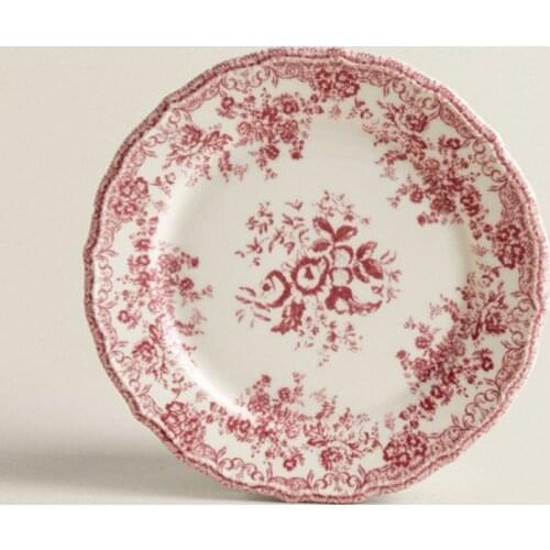 Overglaze Ceramic Plates Creativity Afternoon Tea Cake Tray Relief Craft Dining Table Main Course European Kitchen Tableware