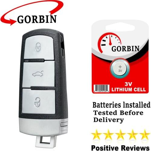 3 Buttons Smart Remote Car Key for VW Passat B6 3C B7 Magotan CC 2006-2011 Keyless Uncut 433MHZ ID48 Chip 3C0959752BA